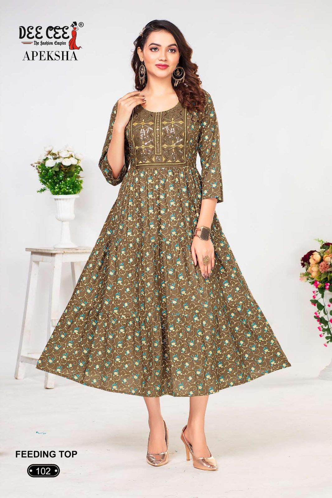 Apeksha By Dee Cee Rayon Floral Printed Anarkali Kurtis Wholesale Shop In Surat
